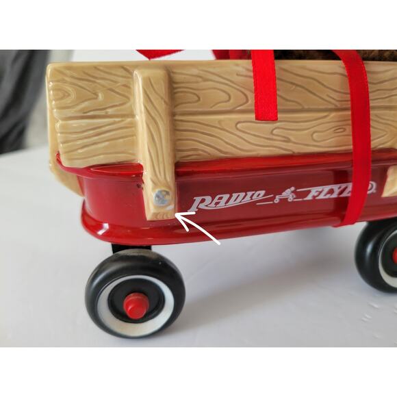 Vintage 2000 Radio Flyer Collectible Coin Bank Plush Girl Bear in Wagon Enesco - Picture 8 of 11